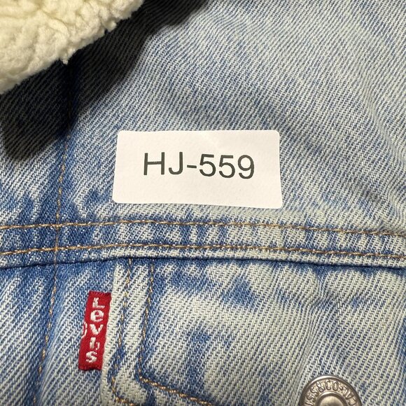 Levis Type lll Sherpa Lined Light Wash Denim Trucker Jacket Women's Medium - Picture 14 of 14